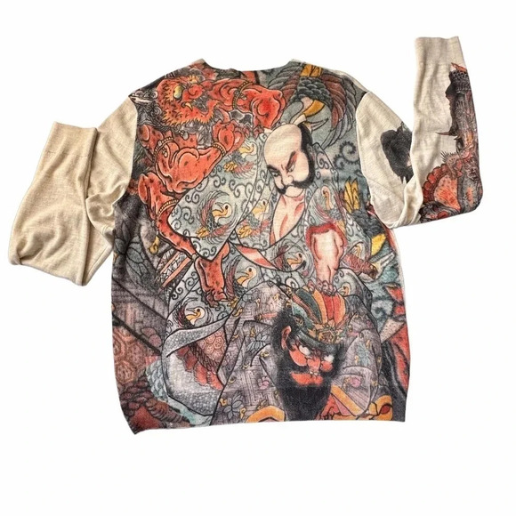 RARE Horiyoshi the Third 	100% Marino Extrafine Baige Sweater size XL - Picture 1 of 9